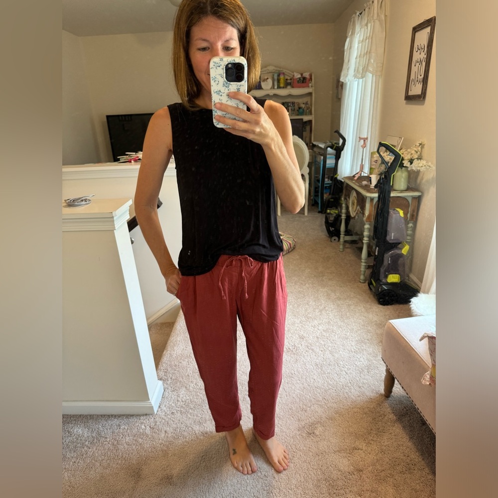 Old navy rust linen bottoms